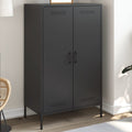Highboard Schwarz 68x39x113 cm Stahl