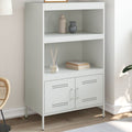 Highboard Weiß 68x39x113 cm Stahl