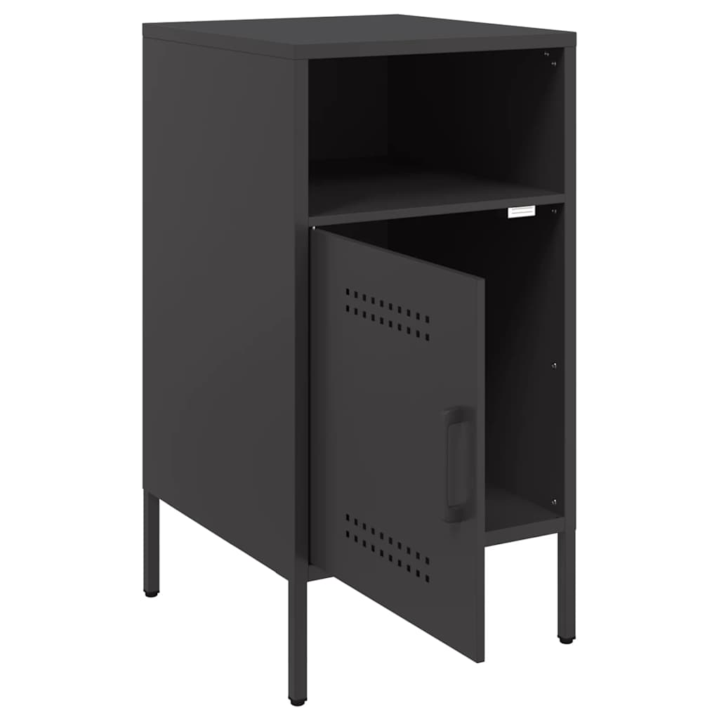 Nachttisch Schwarz 36x39x68 cm Stahl