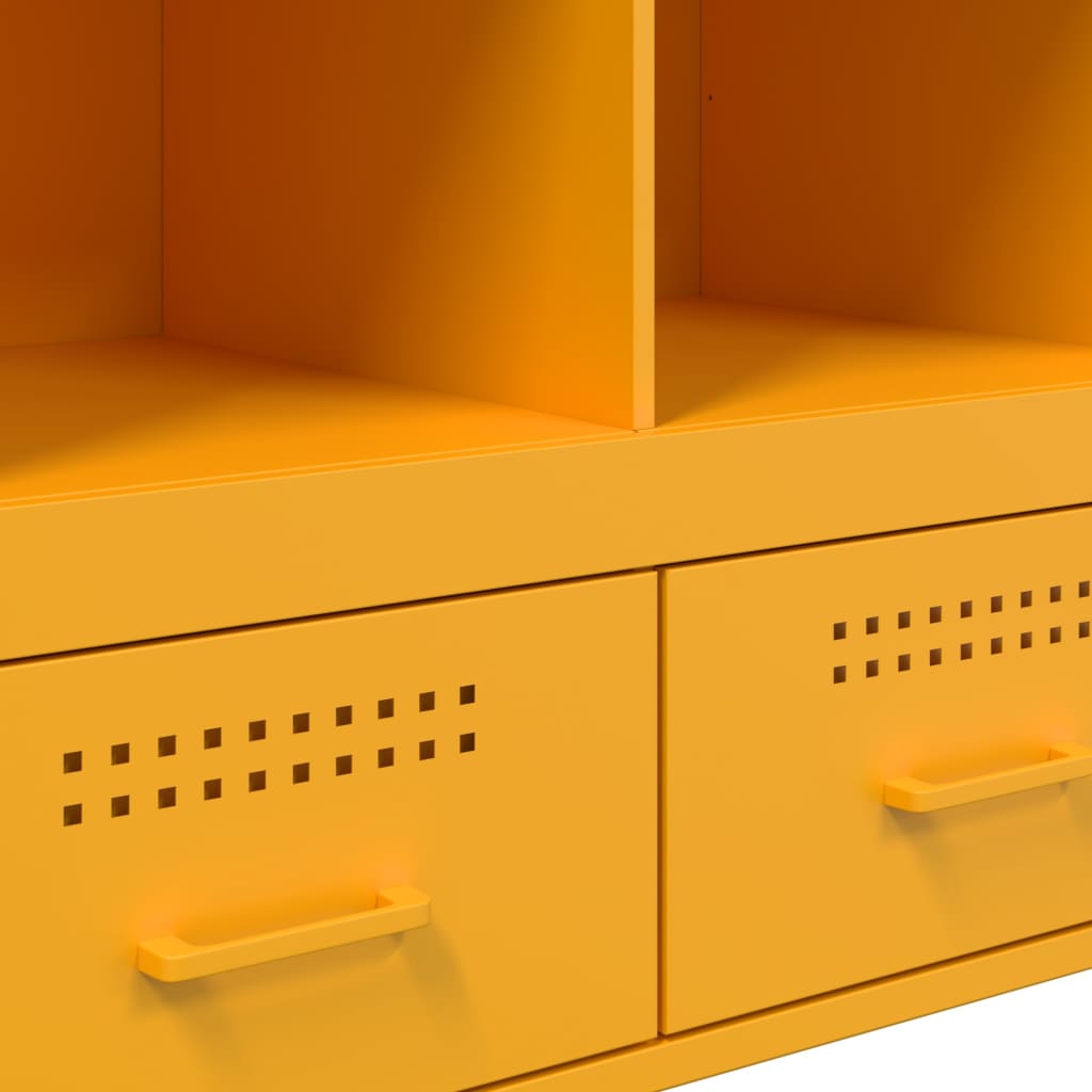 Highboard Senfgelb 68x39x101,5 cm Stahl