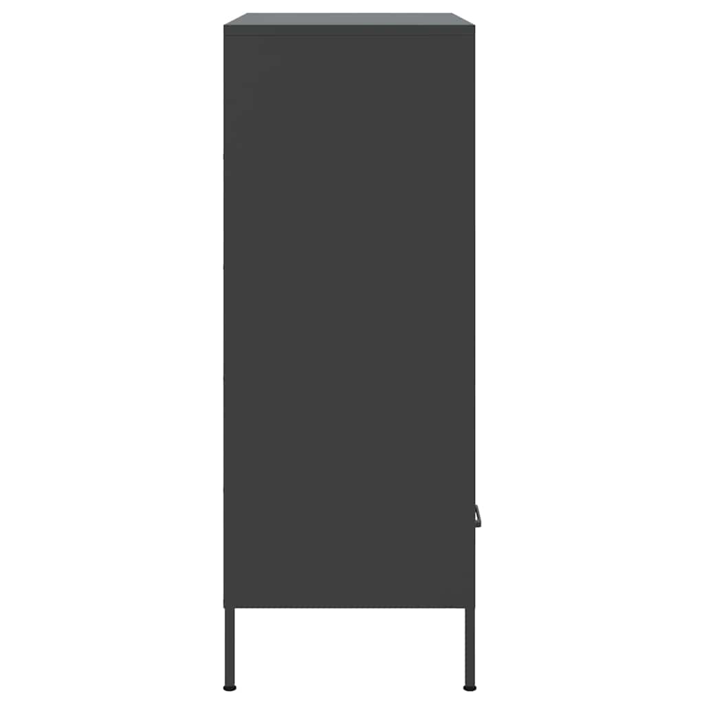 Highboard Schwarz 68x39x101,5 cm Stahl