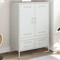 Highboard Weiß 68x39x101,5 cm Stahl