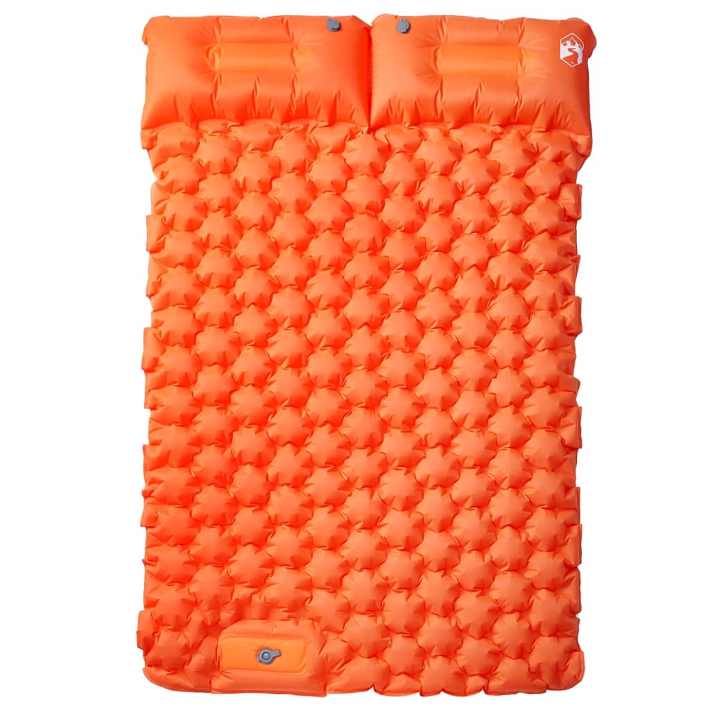 Doppel-Isomatte mit Kissen Selbstaufblasend Orange