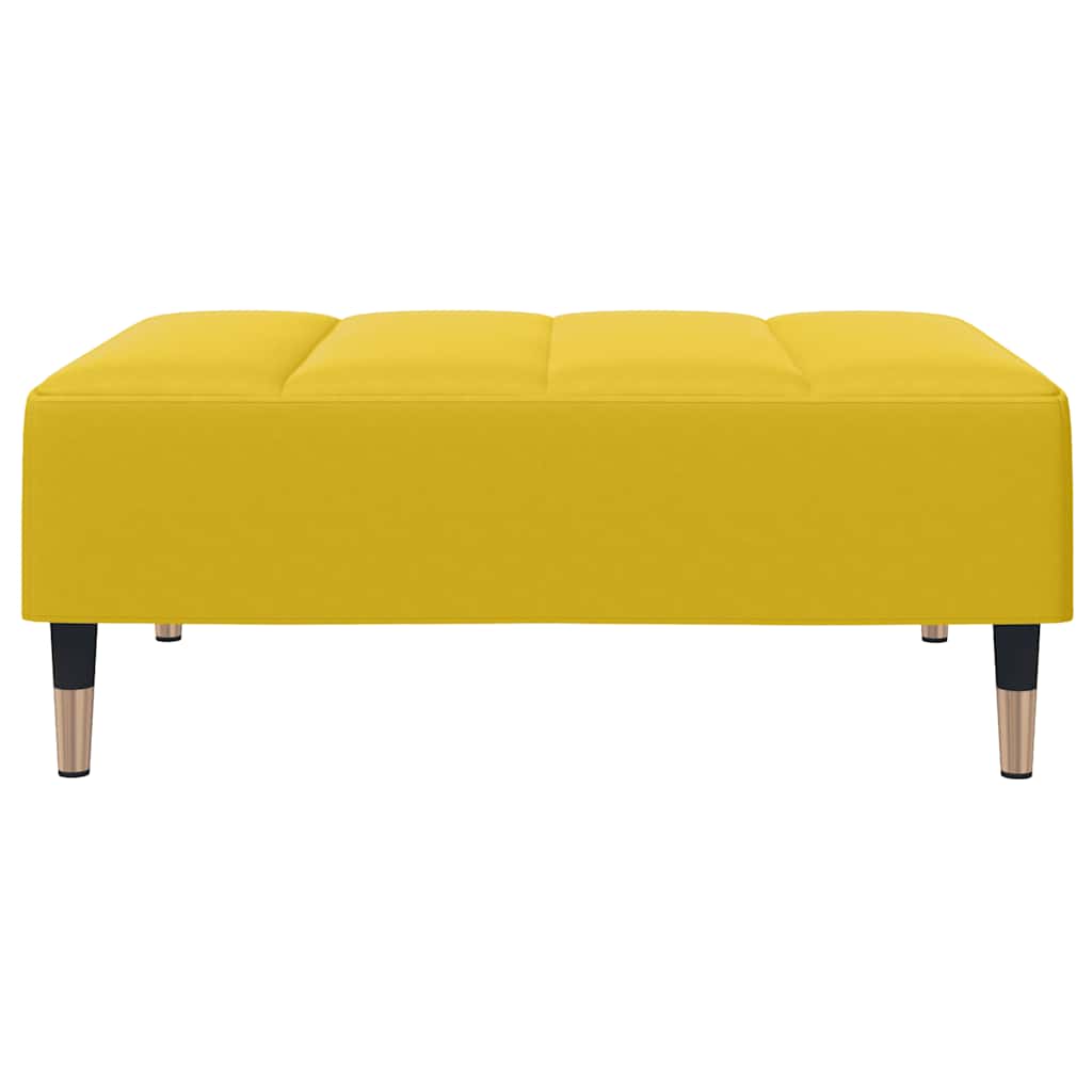 Schlafsofa 2-Sitzer mit Fußhocker Gelb Samt