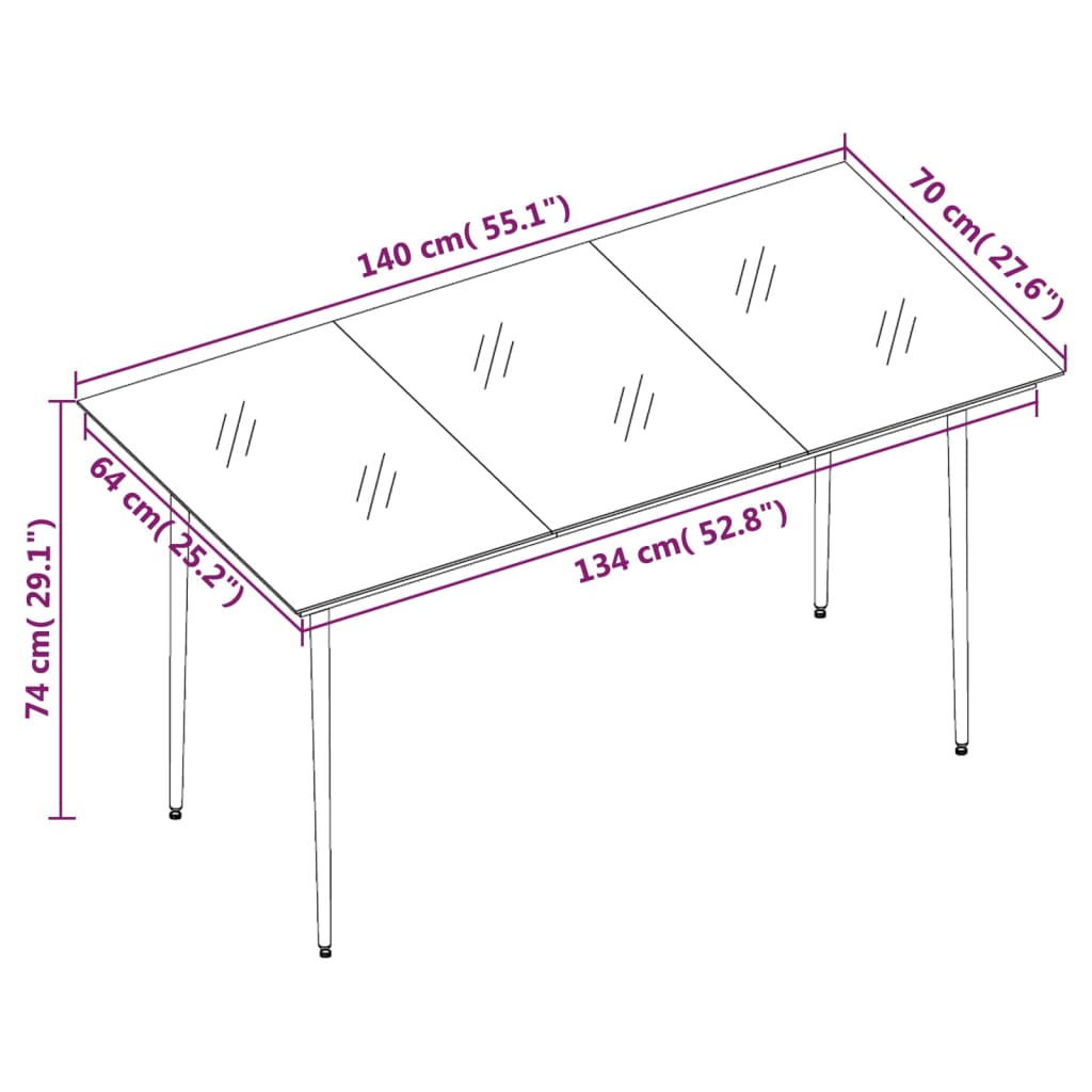 5-tlg. Garten-Essgruppe mit Kissen Braun Poly Rattan