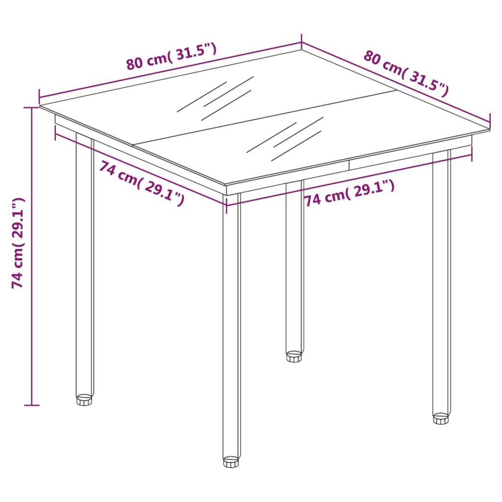 5-tlg. Garten-Essgruppe mit Kissen Braun Poly Rattan