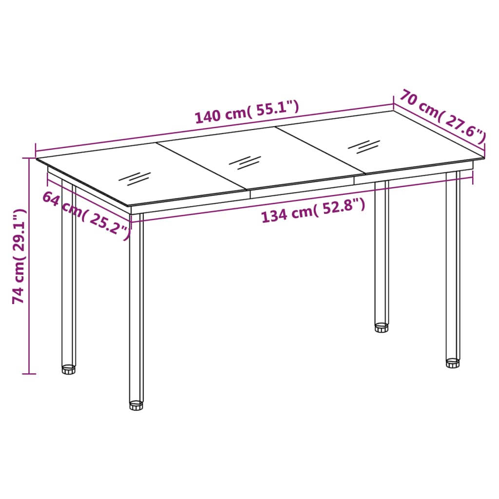 5-tlg. Garten-Essgruppe mit Kissen Braun Poly Rattan
