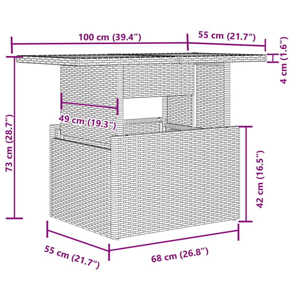 10-tlg. Garten-Sofagarnitur mit Kissen Schwarz Poly Rattan