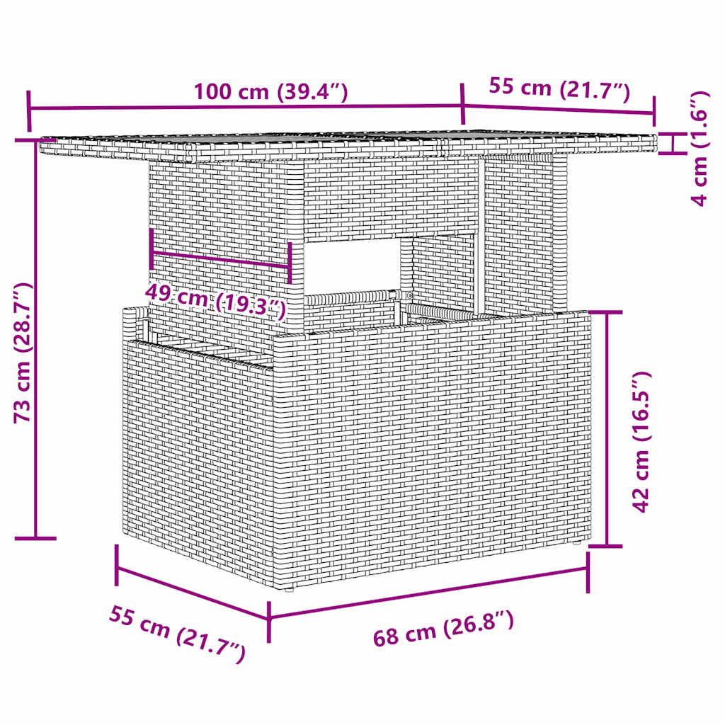 8-tlg. Garten-Sofagarnitur mit Kissen Hellgrau Poly Rattan