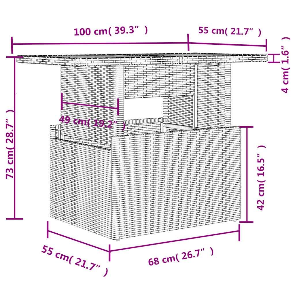 7-tlg. Garten-Sofagarnitur mit Kissen Braun Poly Rattan