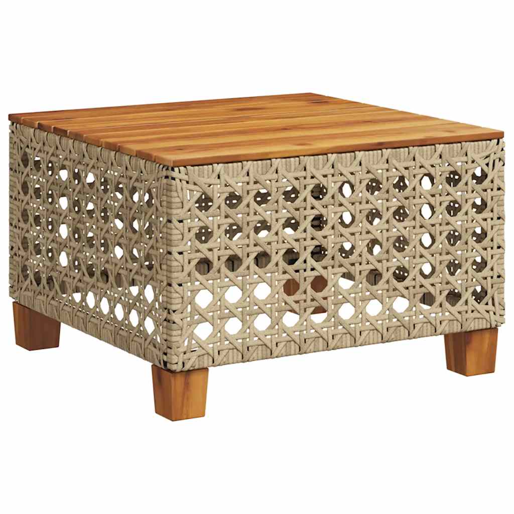 7-tlg. Garten-Sofagarnitur mit Kissen Beige Poly Rattan