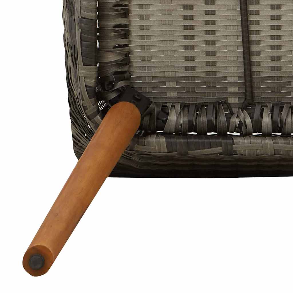 Garten Essgruppe mit Kissen 7 pcs Grau Poly-Rattan