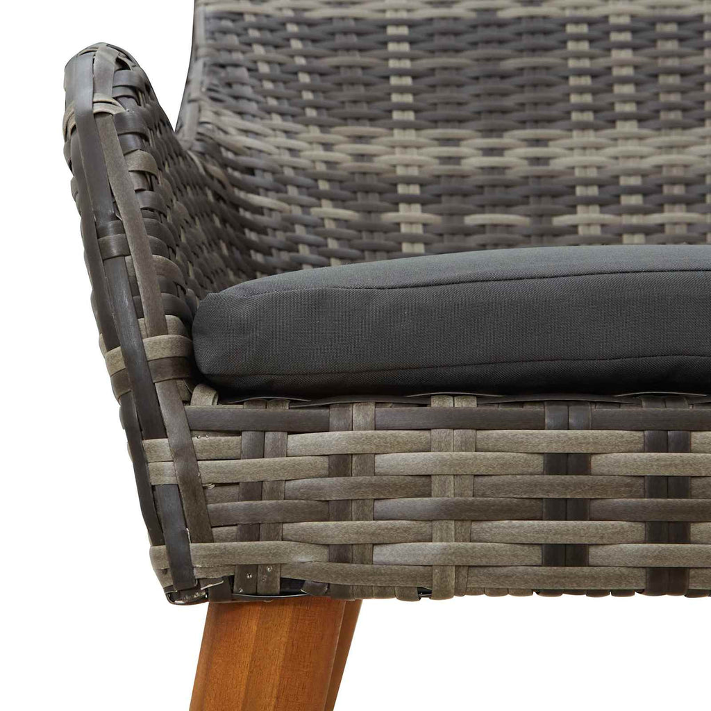 Garten Essgruppe mit Kissen 9 pcs Grau Poly-Rattan