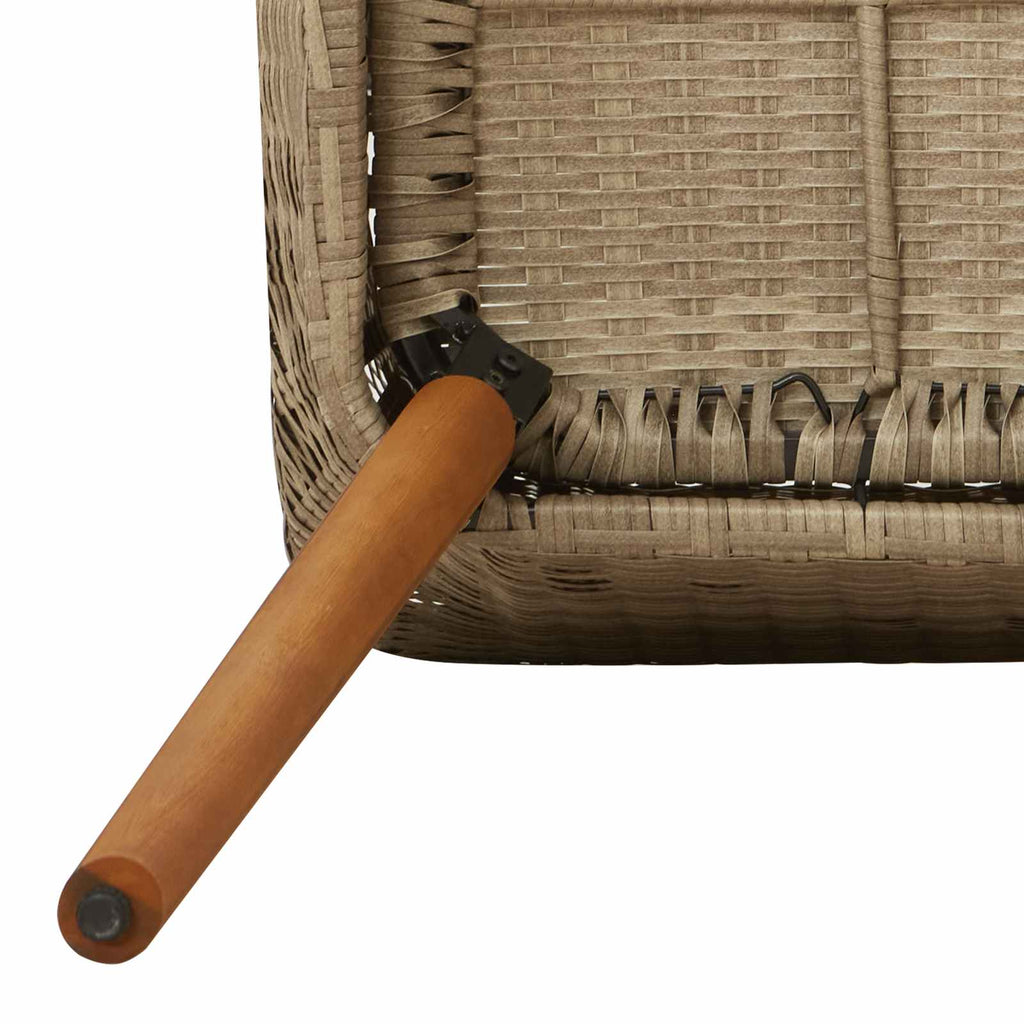 Garten Essgruppe mit Kissen 9 pcs Beige Poly-Rattan