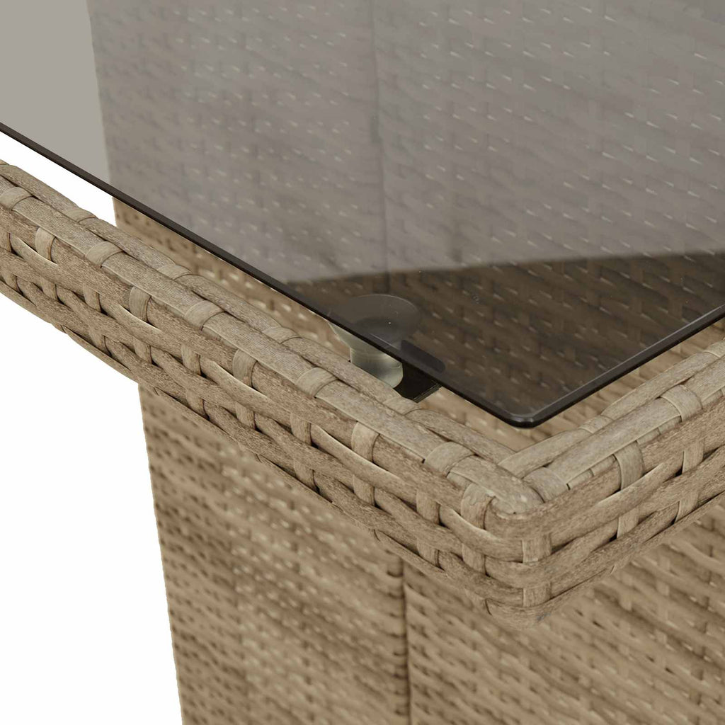 Garten Essgruppe mit Kissen 9 pcs Beige Poly-Rattan