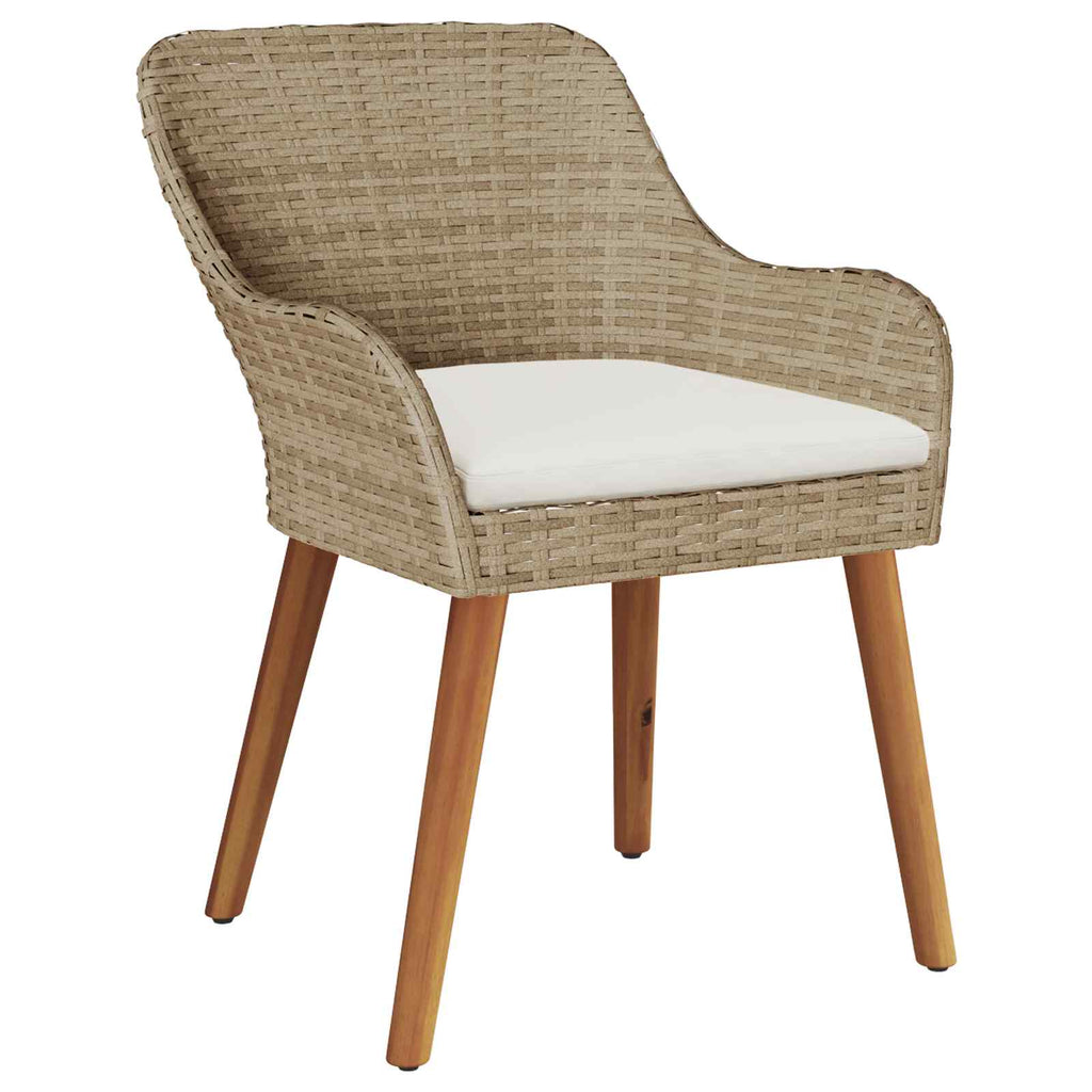 Garten Essgruppe mit Kissen 7 pcs Beige Poly-Rattan
