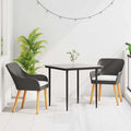 Garten Essgruppe mit Kissen 3 pcs Schwarz Poly-Rattan