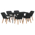 Garten Essgruppe mit Kissen 7 pcs Schwarz Poly-Rattan