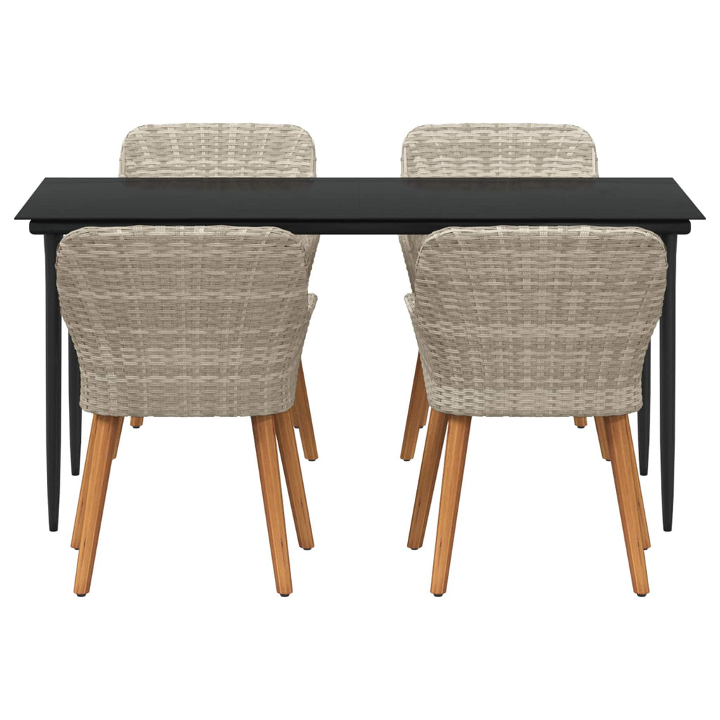 Garten Essgruppe mit Kissen 5 pcs Hellgrau Poly-Rattan