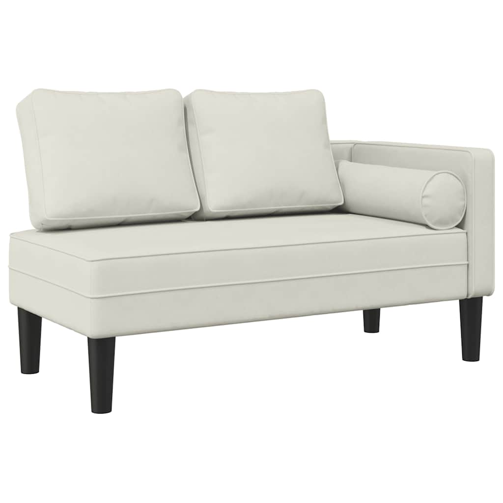 Chaiselongue mit Kissen Creme Samt