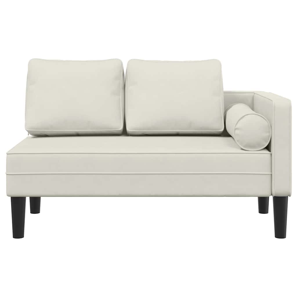 Chaiselongue mit Kissen Creme Samt