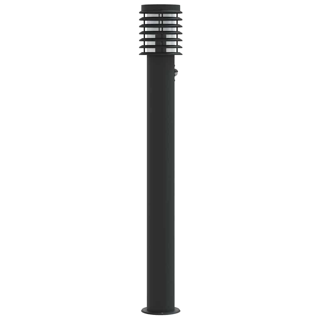 Wegeleuchten mit Bewegungsmelder 3 Stk. Schwarz 110cm Edelstahl