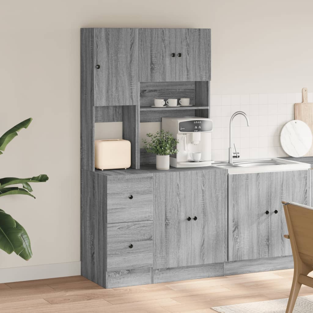 Küchenschrank Grau Sonoma 95x50x180 cm Holzwerkstoff