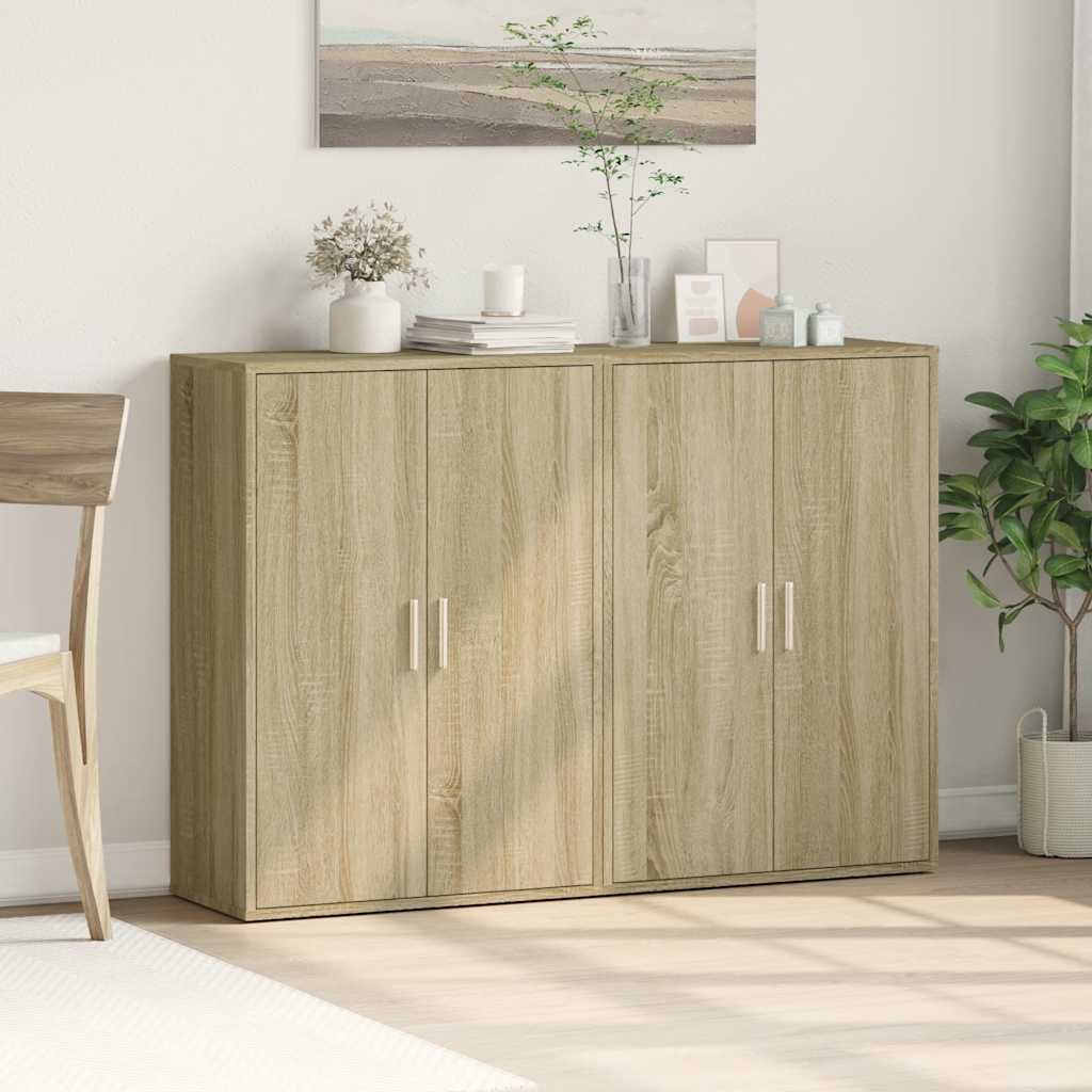 Sideboards 2 Stk. Sonoma-Eiche 60x31x84 cm Holzwerkstoff