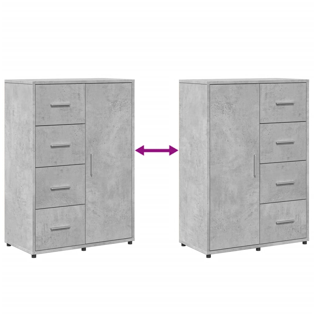 Sideboards 2 Stk. Betongrau 60x31x84 cm Holzwerkstoff