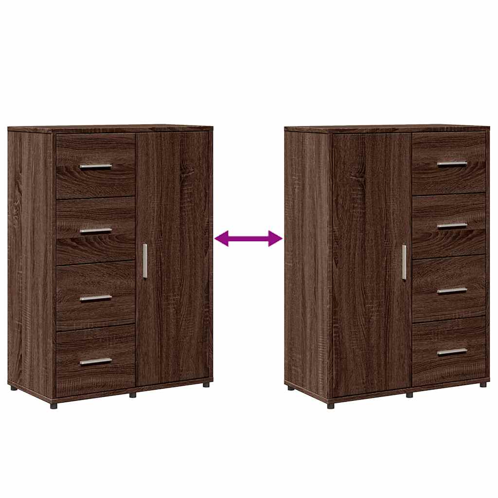 Sideboards 2 Stk. Braun Eichen-Optik 60x31x84 cm Holzwerkstoff