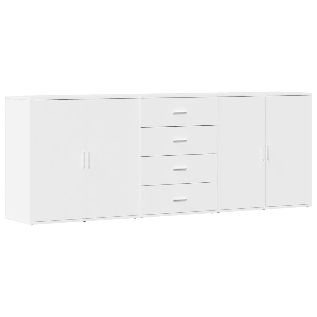 Sideboards 3 Stk. Weiß Holzwerkstoff