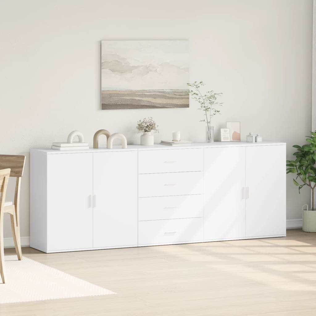 Sideboards 3 Stk. Weiß Holzwerkstoff