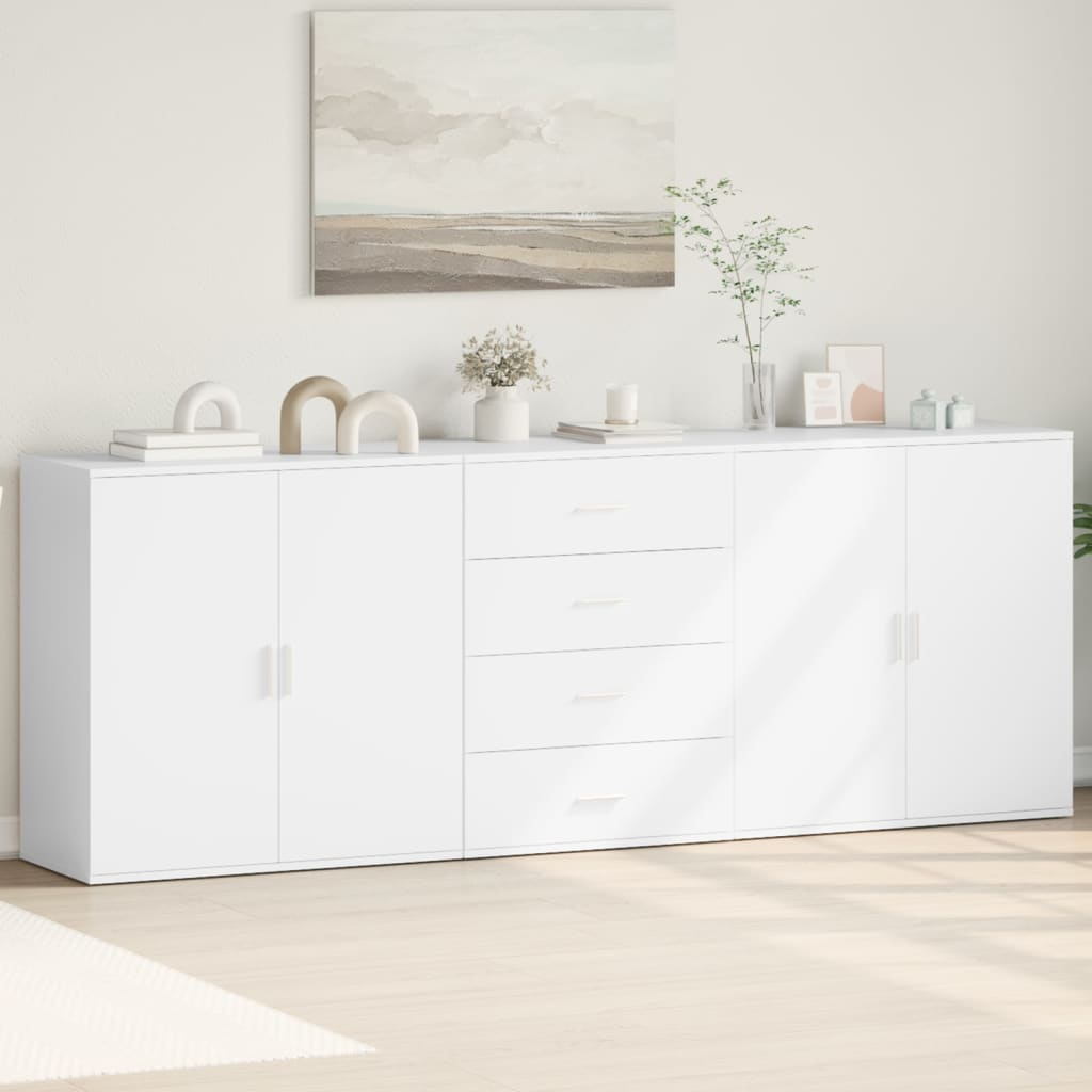 Sideboards 3 Stk. Weiß Holzwerkstoff