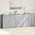 Sideboards 3 Stk. Grau Sonoma Holzwerkstoff
