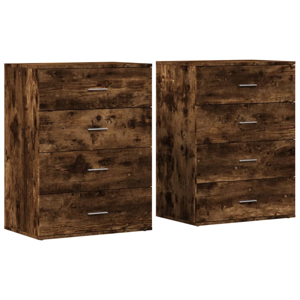 Sideboards 2 Stk. Räuchereiche 60x39x80 cm Holzwerkstoff