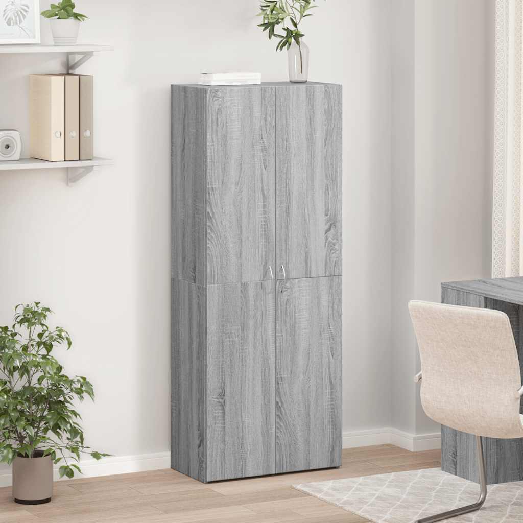 Aktenschrank Grau Sonoma 60x32x153 cm Holzwerkstoff