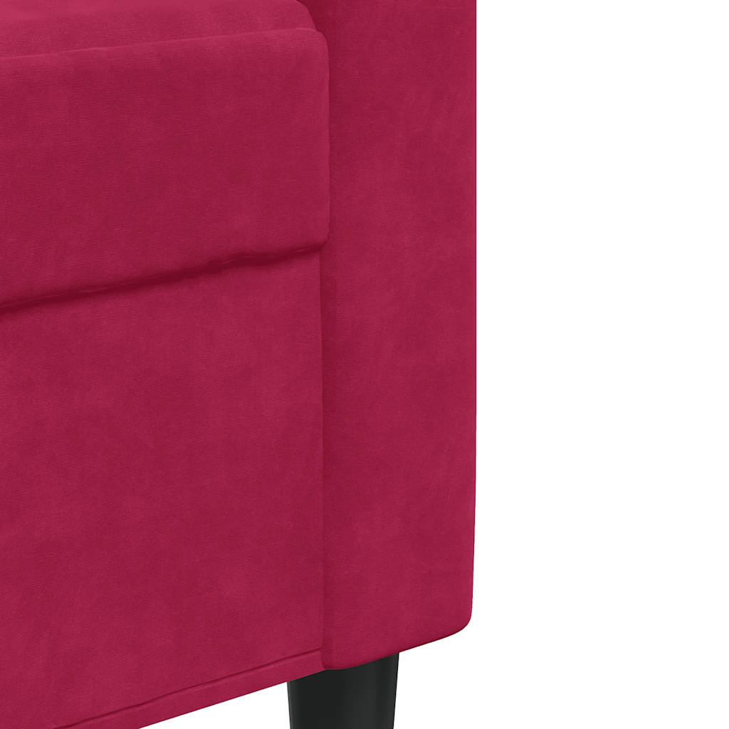 2-Sitzer-Sofa Weinrot 120 cm Samt