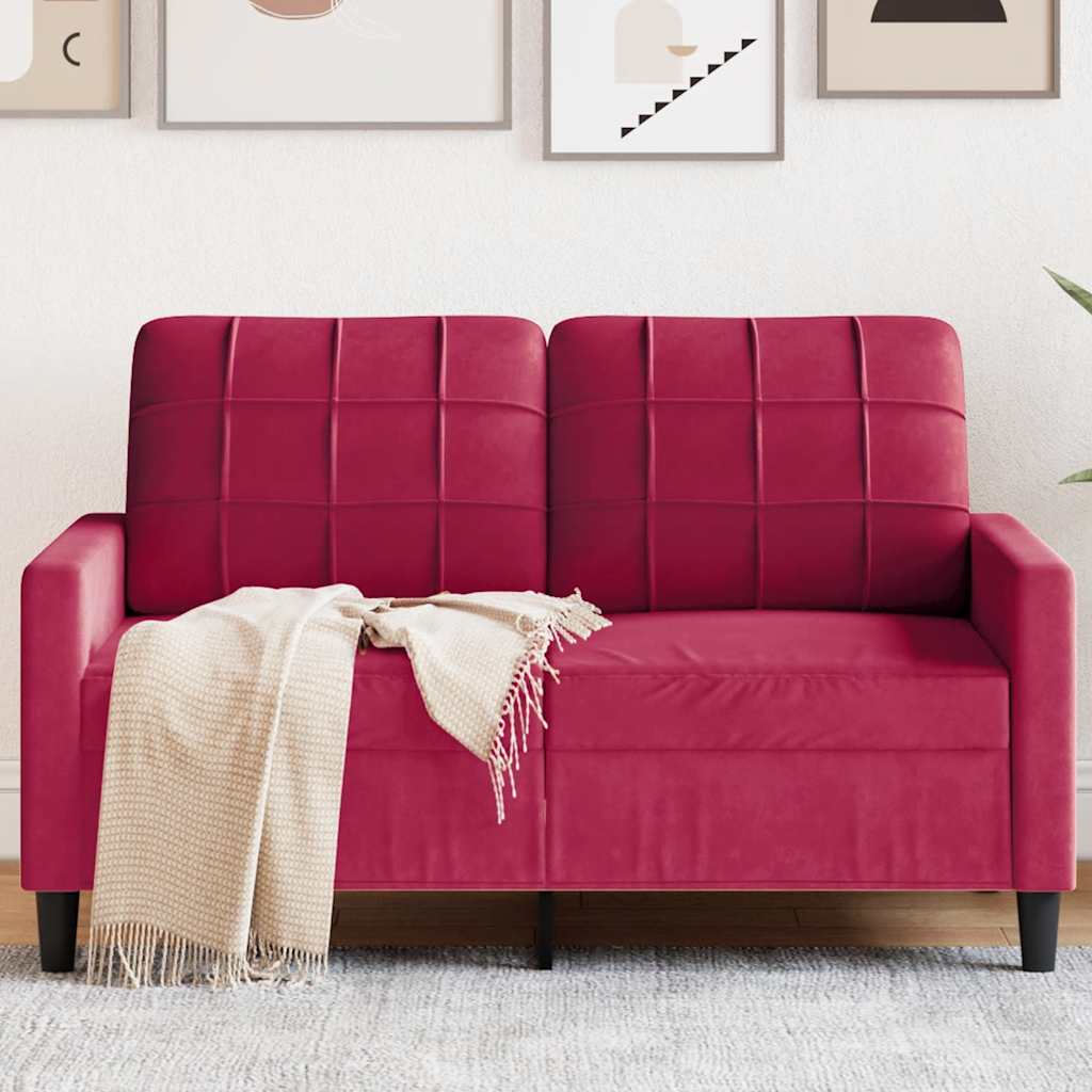 2-Sitzer-Sofa Weinrot 120 cm Samt