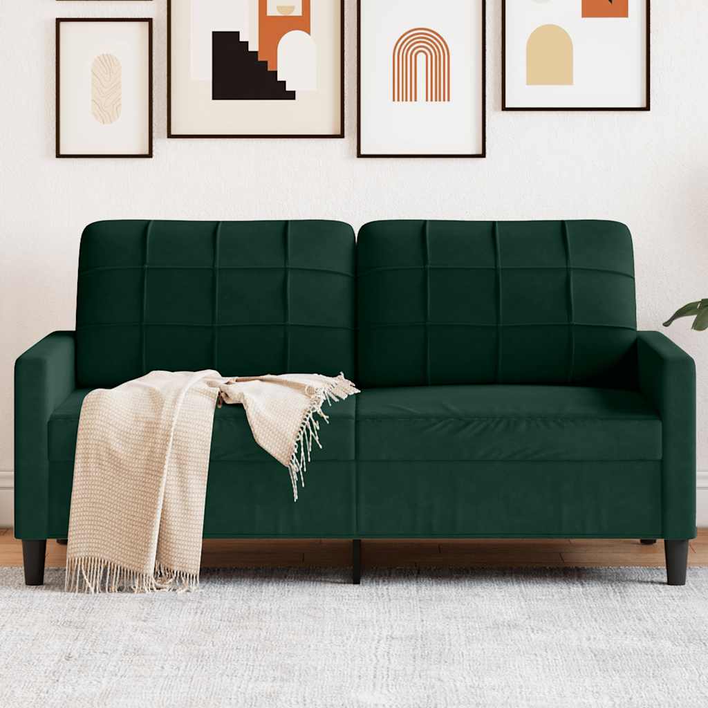 2-Sitzer-Sofa Dunkelgrün 140 cm Samt