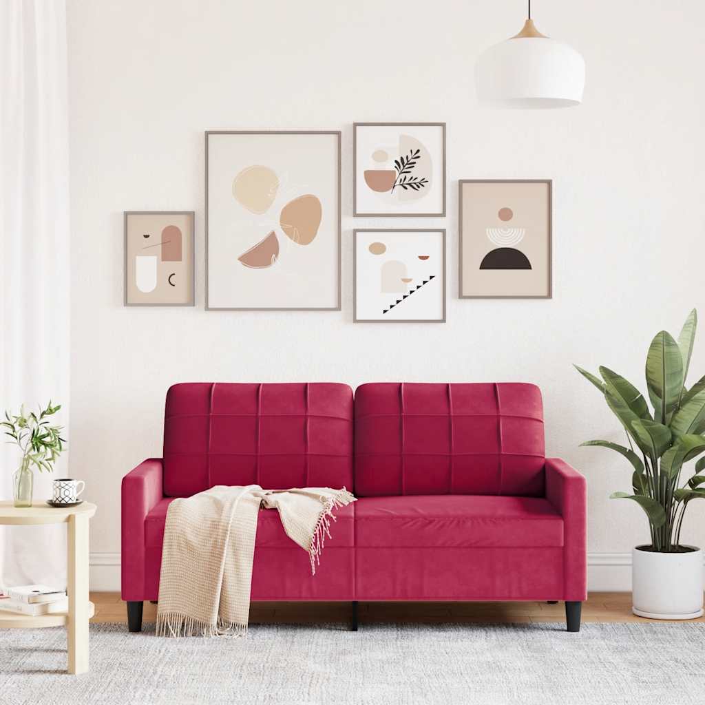 2-Sitzer-Sofa Weinrot 140 cm Samt