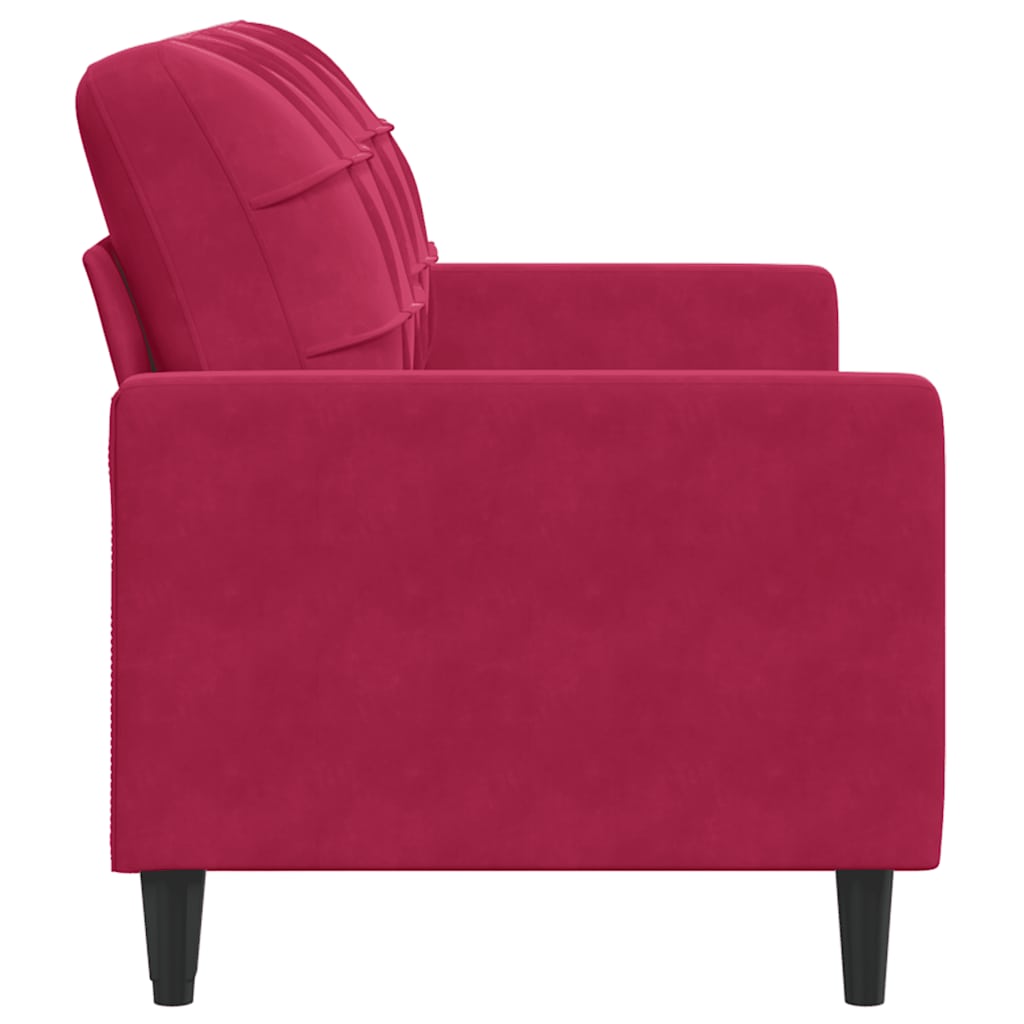 2-Sitzer-Sofa Weinrot 140 cm Samt