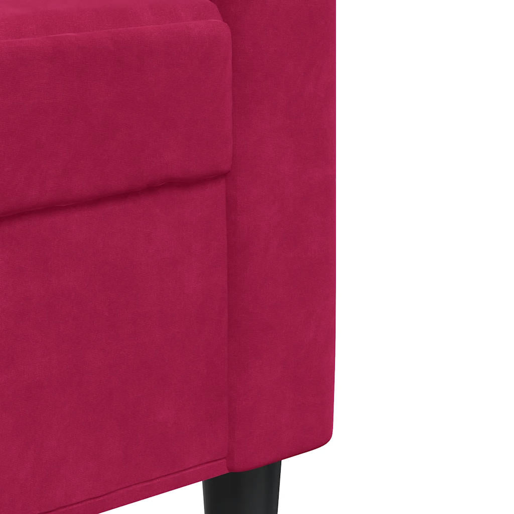 2-Sitzer-Sofa Weinrot 140 cm Samt