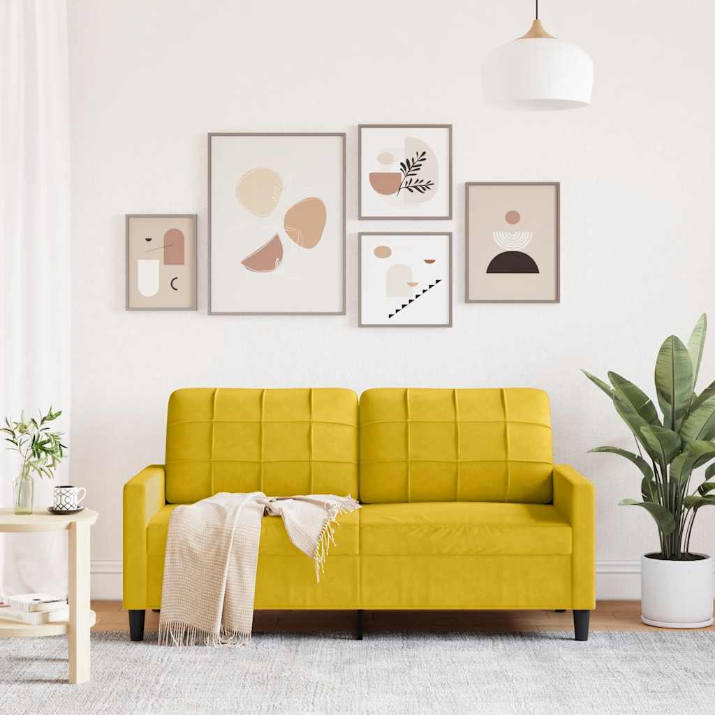 2-Sitzer-Sofa Gelb 140 cm Samt