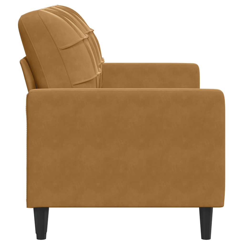 2-Sitzer-Sofa Braun 140 cm Samt