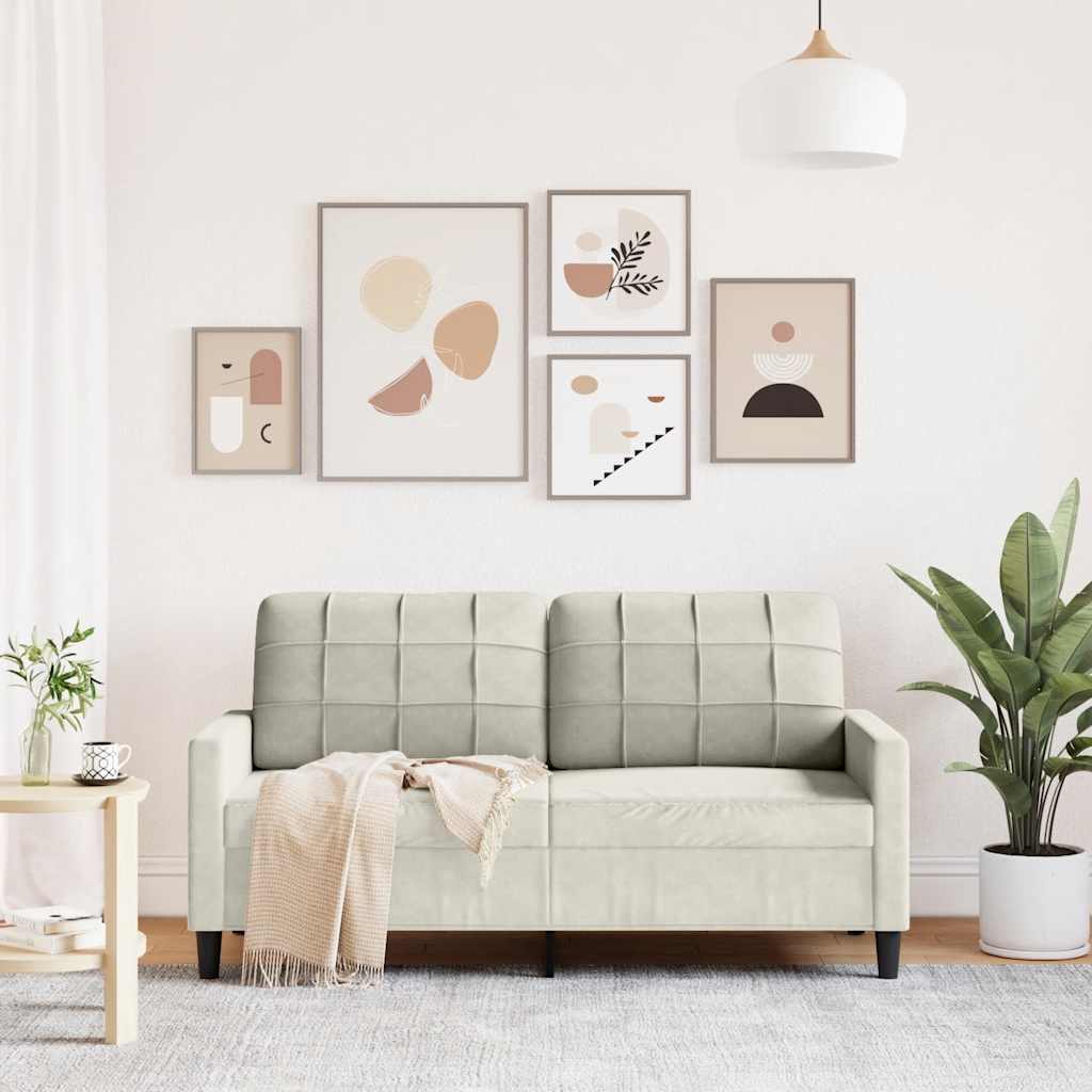 2-Sitzer-Sofa Creme 140 cm Samt