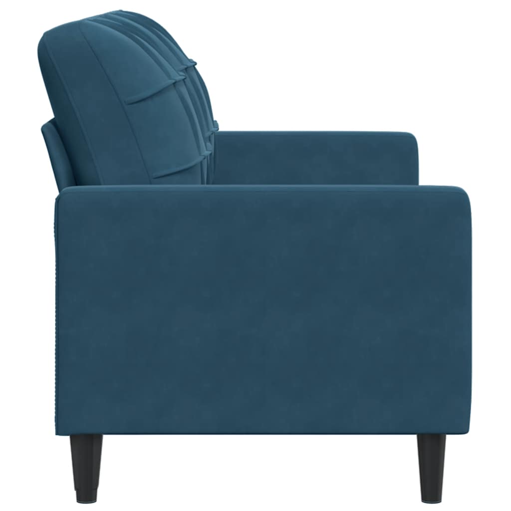 2-Sitzer-Sofa Blau 140 cm Samt