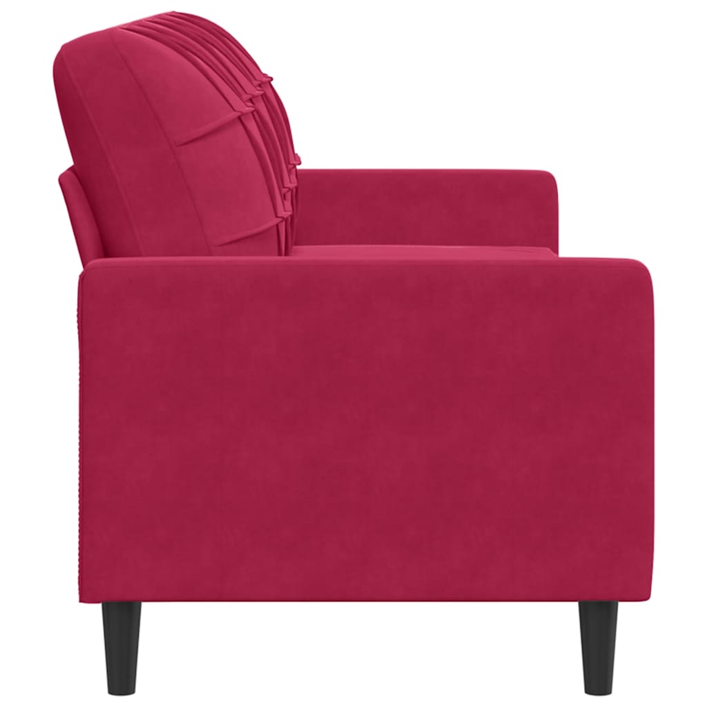 3-Sitzer-Sofa Weinrot 180 cm Samt