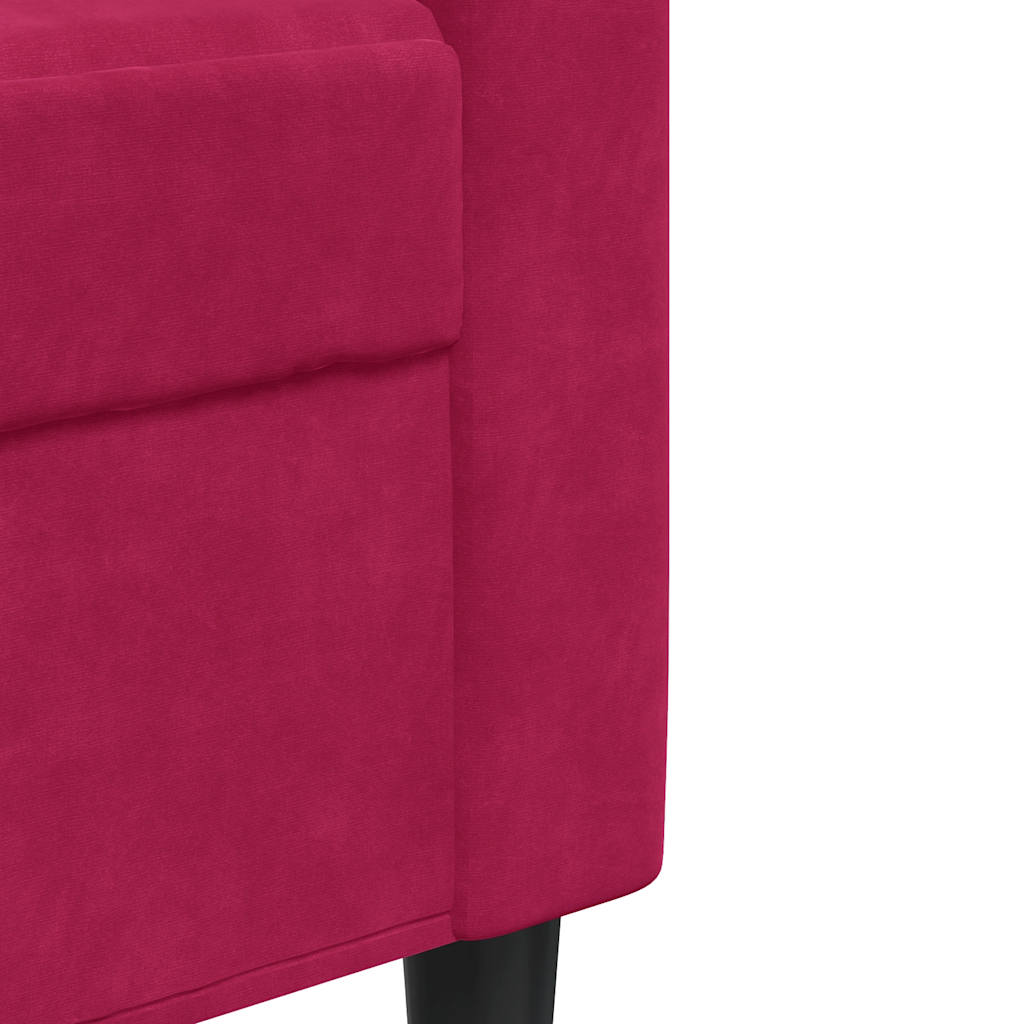 3-Sitzer-Sofa Weinrot 180 cm Samt