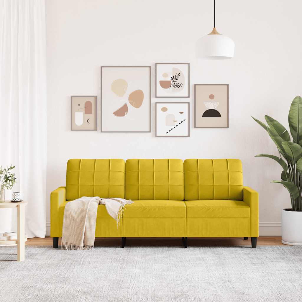 3-Sitzer-Sofa Gelb 180 cm Samt