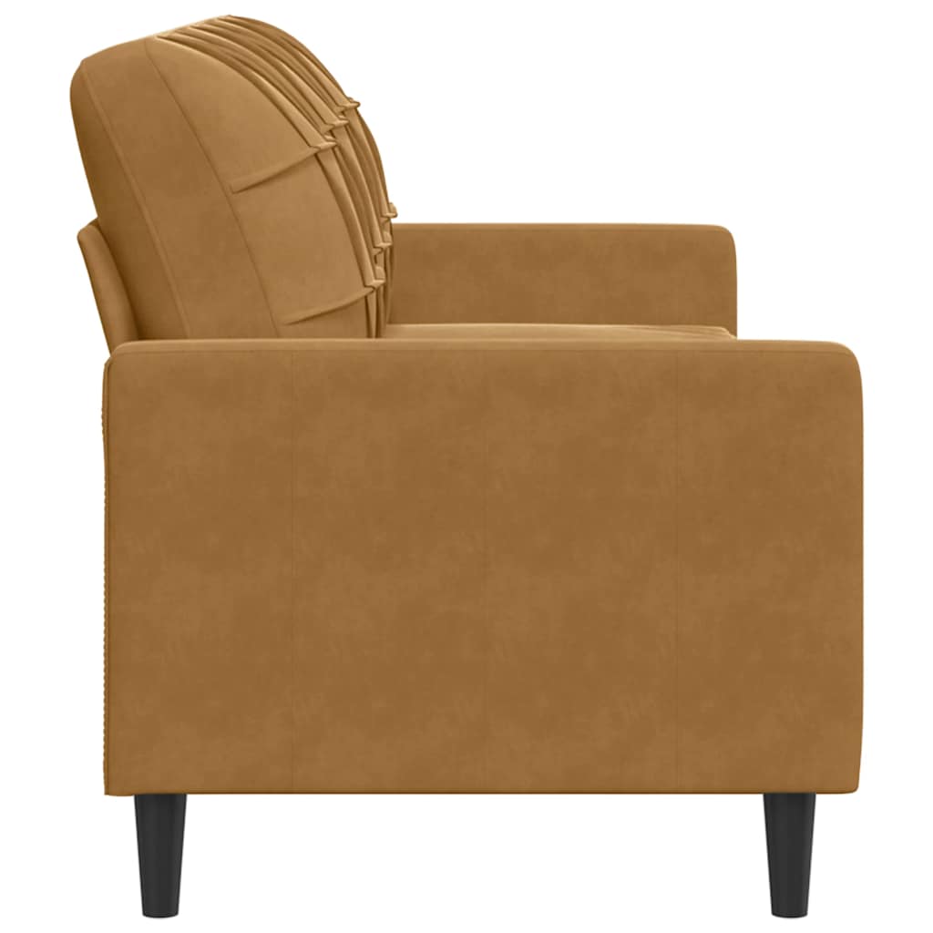 3-Sitzer-Sofa Braun 180 cm Samt
